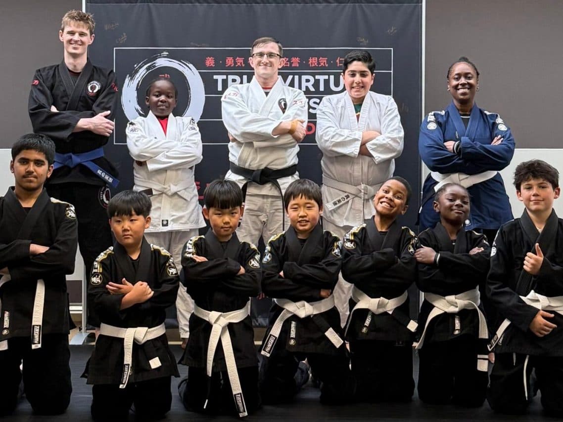 Junior class training at True Virtues Jiu Jitsu Wimbledon