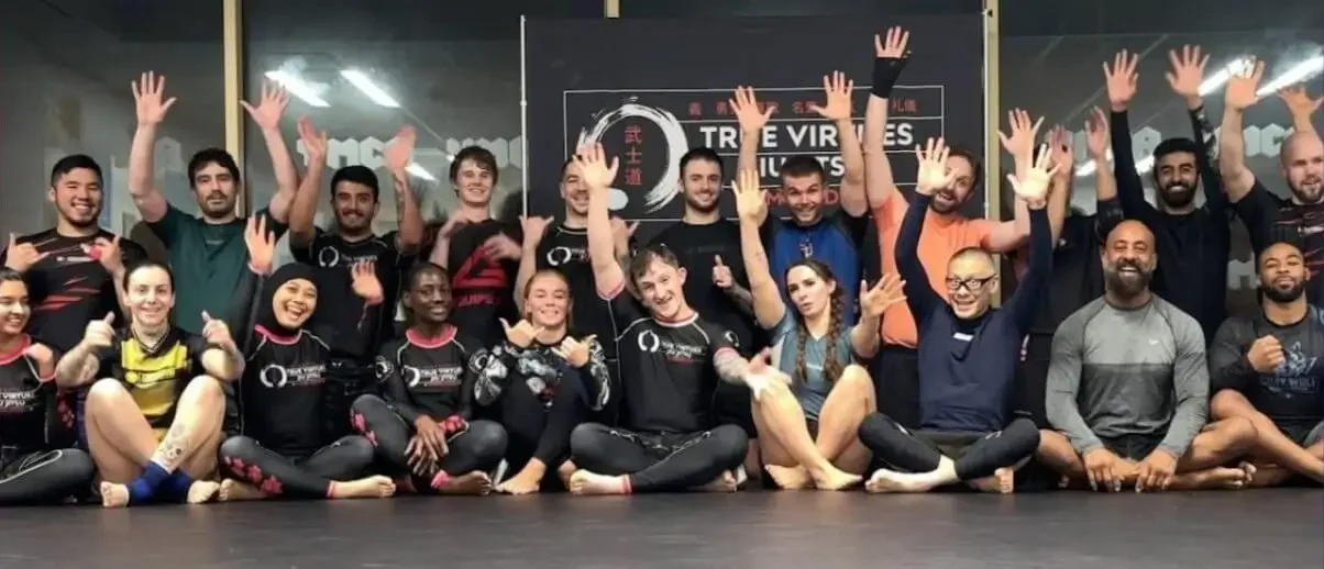 True Virtues Jiu Jitsu members training together in Wimbledon